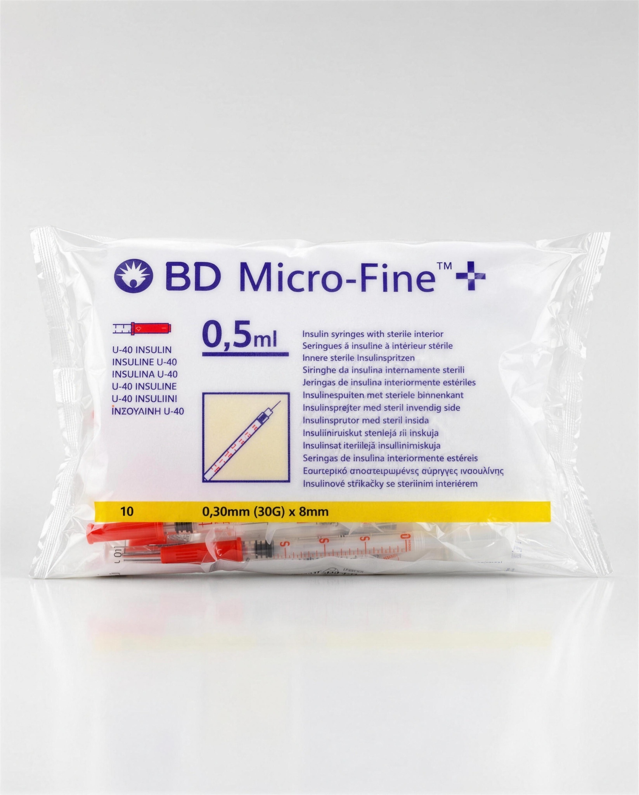 Insulinspruta 0,5 ml + nål 10x